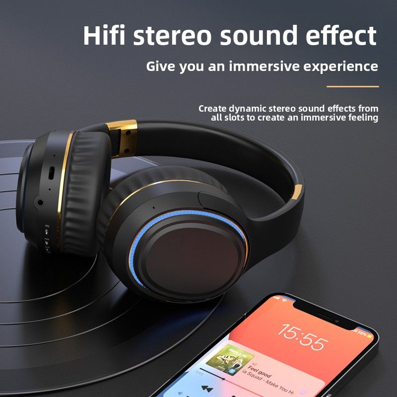 Cuffie wireless H6 modello privato transfrontaliero, cuffie Bluetooth pieghevoli con riduzione fisica del rumore, bassi potenti_voghion.com