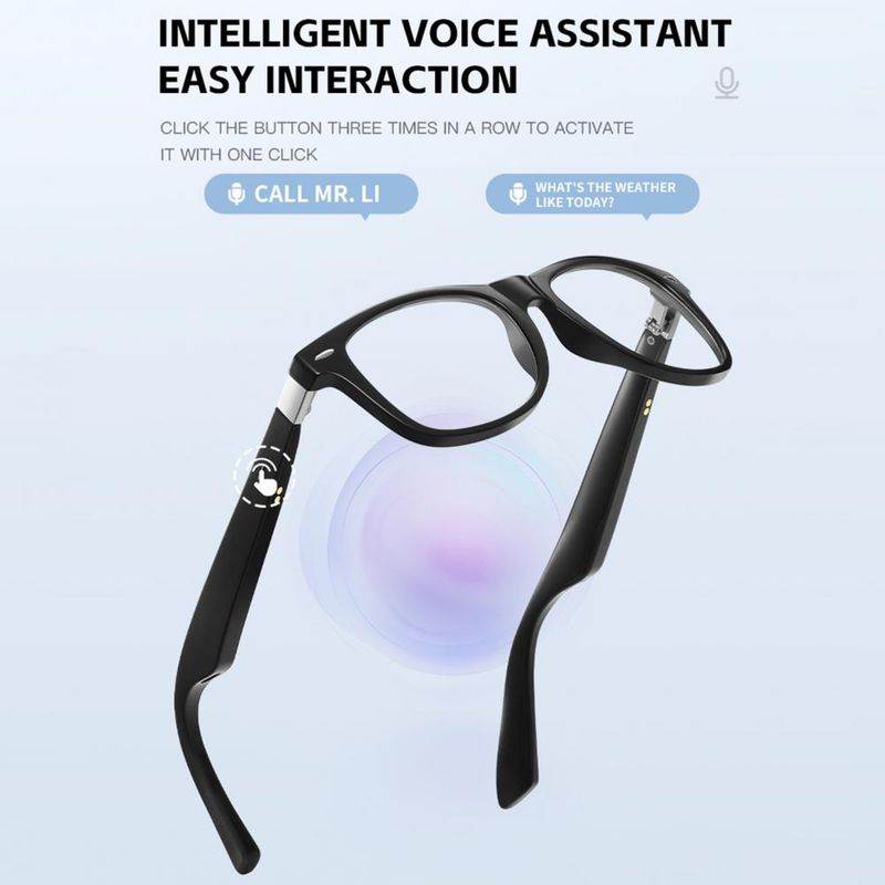 1 Smart Translate-Brille IP67 wasserdichte Virtual Reality-Musikwiedergabebrille Sprachassistent Kabellose Sportbrille_voghion.com