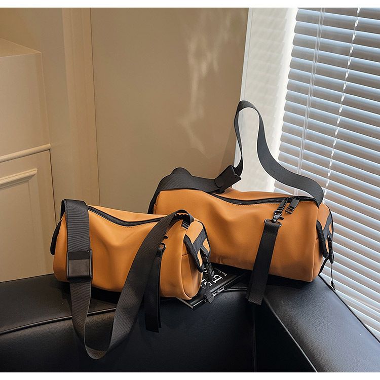 Borsa a secchiello da donna, borsa cilindrica alla moda, borsa a tracolla monospalla, semplice e casual, design sportivo impermeabile._voghion.com