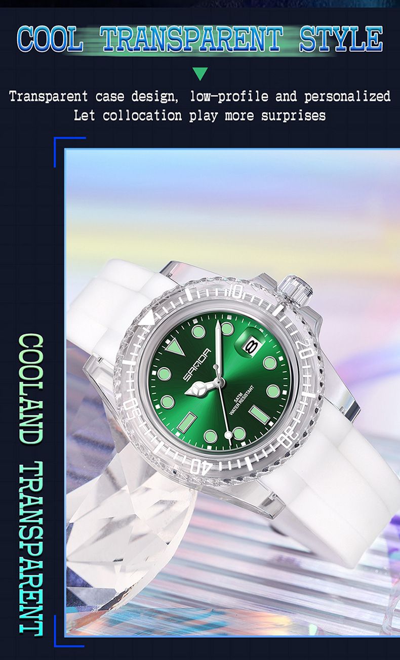 Stylish Unisex Digital Quartz Watch With Calendar, Waterproof & Shockproof, Sporty Silicone Strap Leisure Creative Male And Female Student Watch_voghion.com