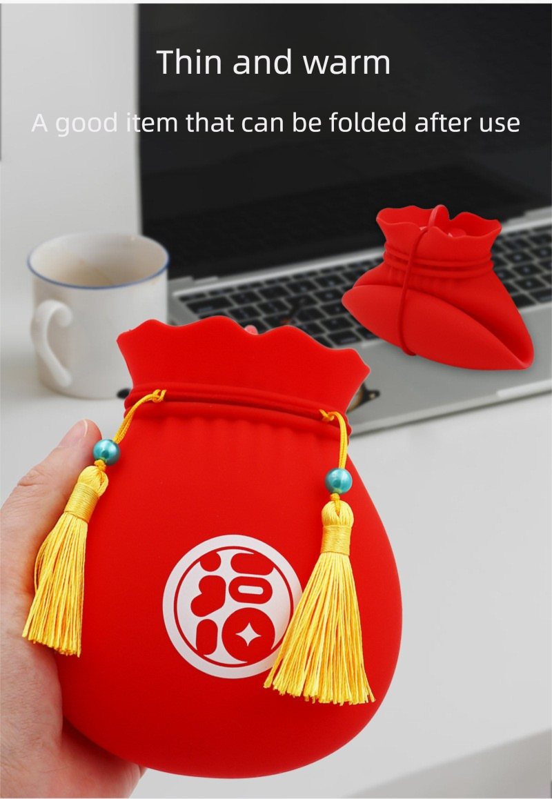 Bolsa de agua caliente Lucky Design, calentador de manos portátil de silicona a prueba de explosiones, regalo de Año Nuevo Chino_voghion.com