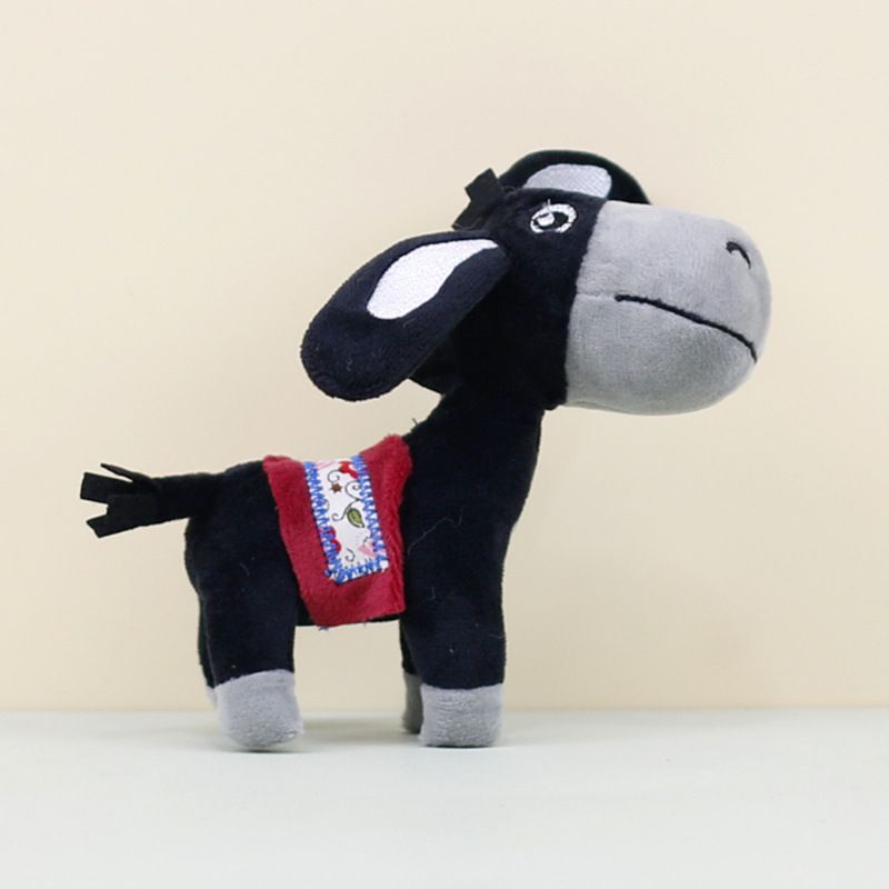 Plush Adorable Donkey Keychain Soft Short Plush Cute Animal 15cm Charm Bag_voghion.com