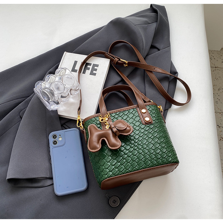 Borsa a secchiello di tendenza transfrontaliera borsa da donna alla moda semplice borsa a tracolla a tracolla borsa in tessuto trasporto di goccia in un unico pezzo_voghion.com