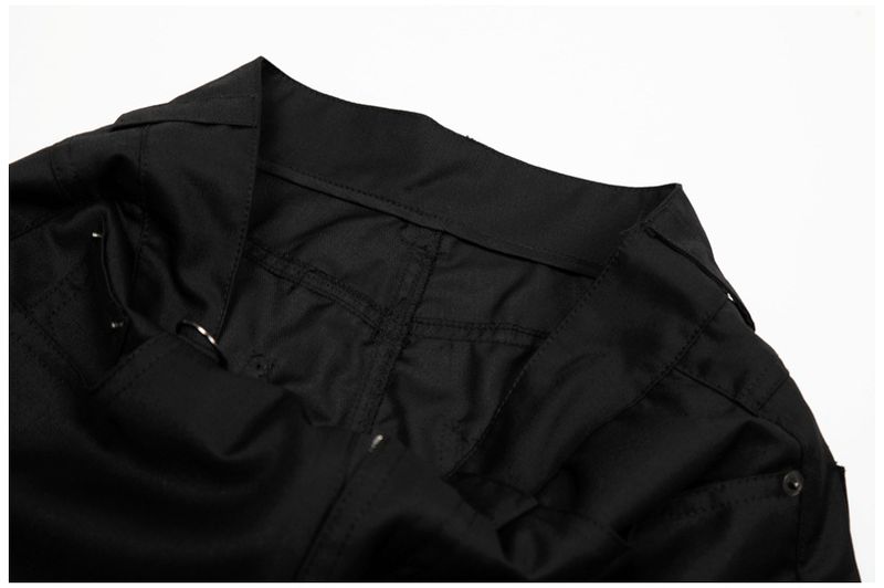 Unisex Cleanfit Black & Blue Flared Denim Pants - 90s Vintage Drape, Straight-Leg Casual Trousers For Men & Women_voghion.com