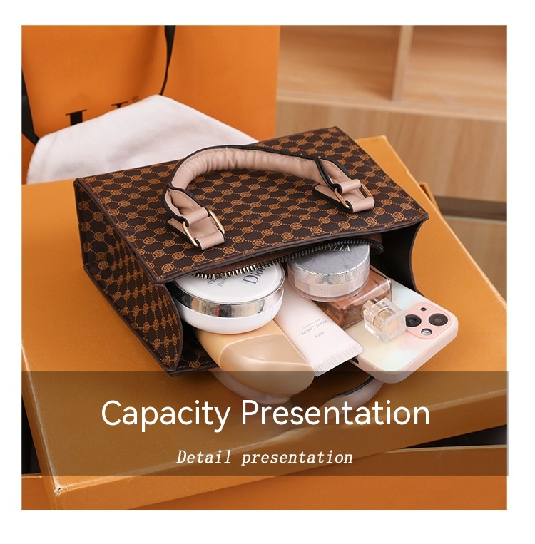 2023 Retro Damen Tasche Textur Ausländischen Stil Freizeit Einfache Plaid Mode Eine Schulter Umhängetasche Handheld Kleine Quadratische Tasche_voghion.com