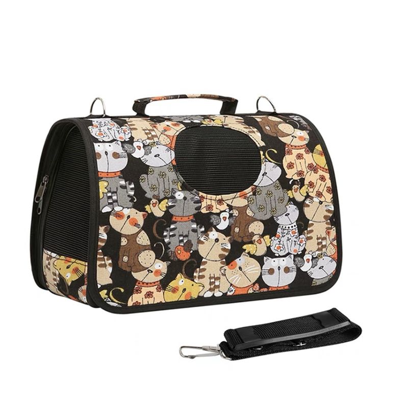 Portable breathable cat Oxford cloth durable bag, outdoor pet backpack, foldable crossbody carrying hand_voghion.com