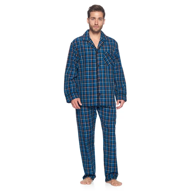 Conjunto de ropa de dormir de manga larga con estampado de cuadros 100 % algodón para hombre de alta calidad al mejor precio de fábrica de Bangladesh_voghion.com