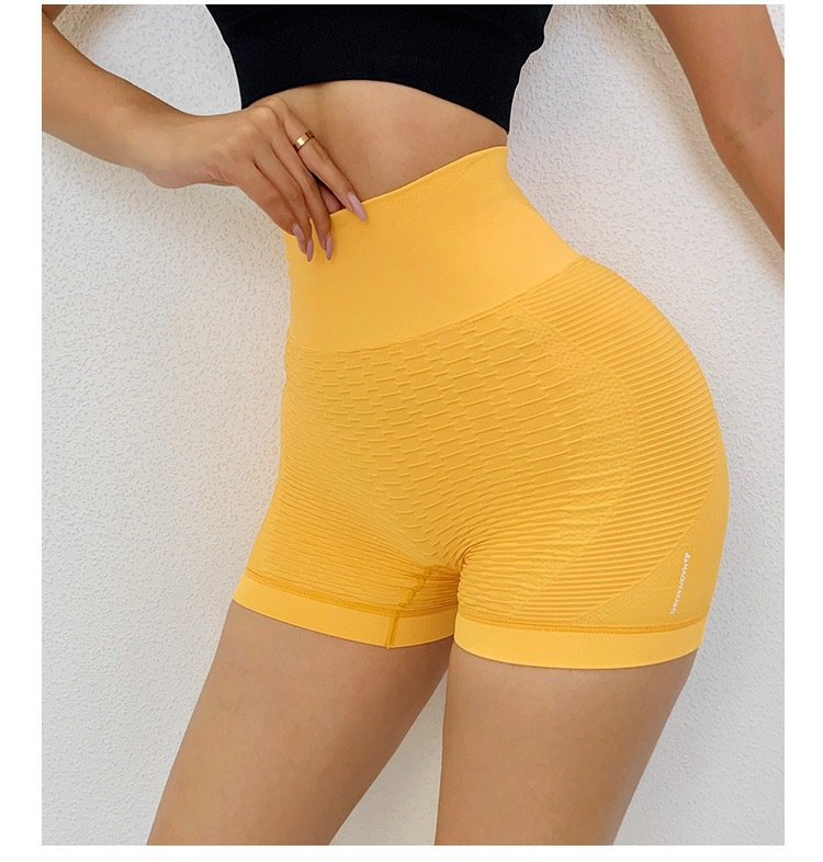Pantalon de yoga pour femmes, sans couture, serré, pêche, exercice de hanche, trois points, fitness, extérieur, porter un pantalon de cyclisme_voghion.com