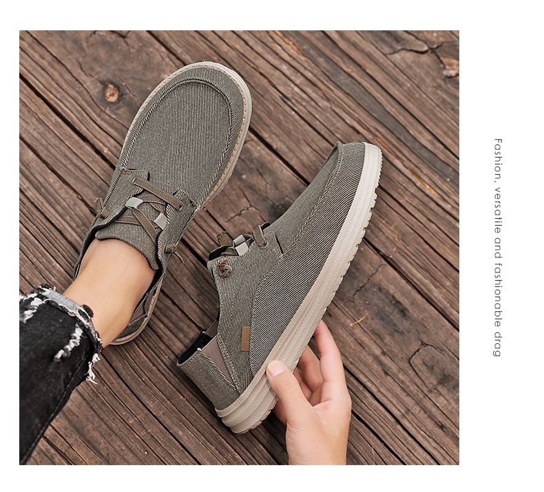 Mocassini da uomo taglie forti Scarpe casual basse in tela alla moda_voghion.com