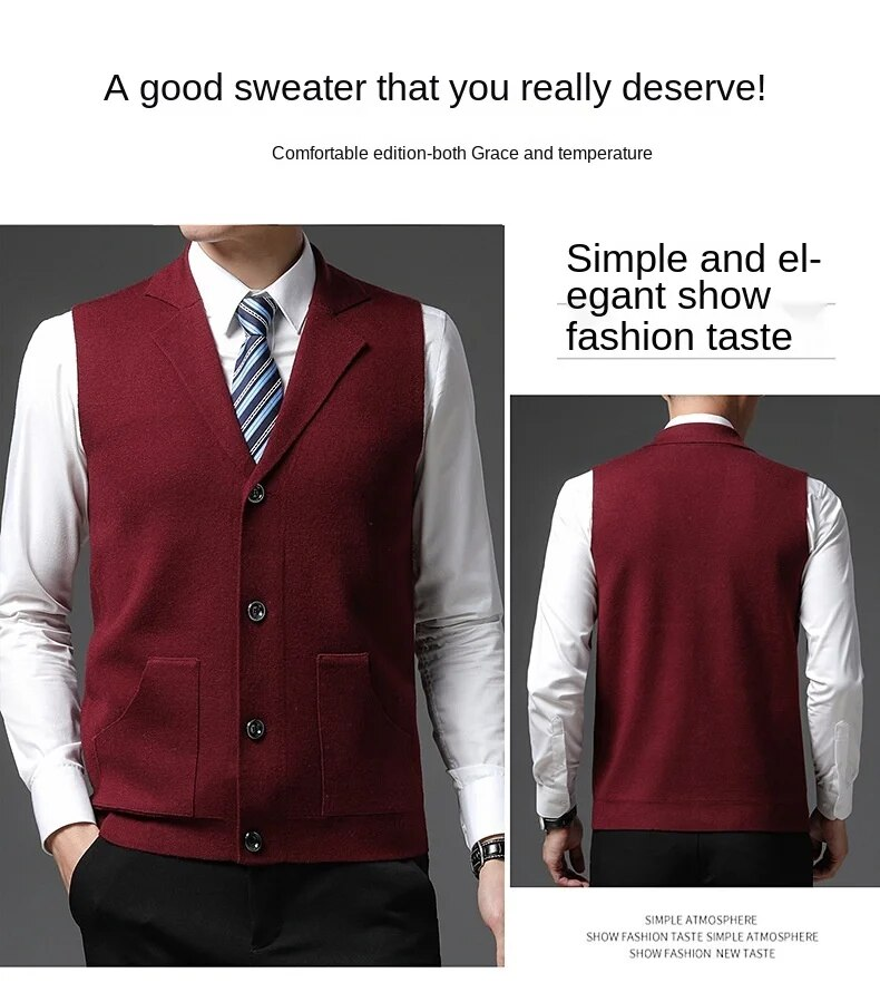 Level 4 Super Anti-Pilling Top Grade Pleuche New Autum Revers Mode Marke Strickjacke Casual Trendy Pullover Weste Ärmellos_voghion.com