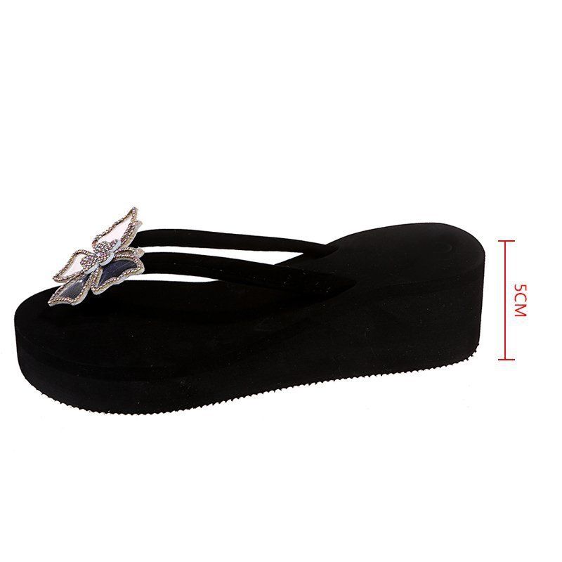 Sandali con doppia punta e fondo spesso alla moda, grandi dimensioni, farfalla, rinoceronte, piatto, da donna, Drag_voghion.com