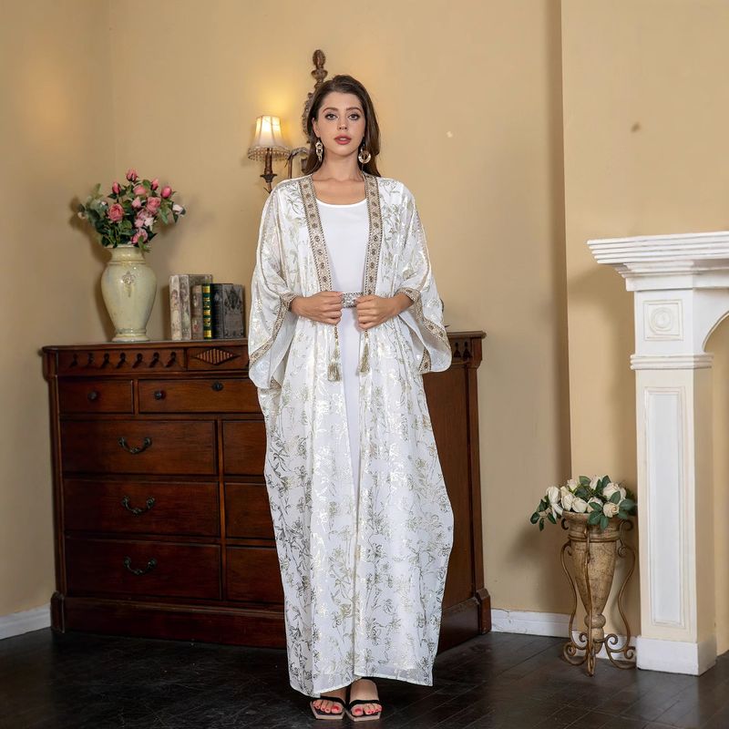 SW013 Muslimischen frauen Kleid Sommer Gold Folie Abaya_voghion.com