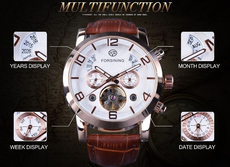 Orologio automatico di lusso da uomo con tourbillon e quadrante grande, cinturino in vera pelle, fibbia in acciaio inossidabile, vetro minerale, orologio casual alla moda_voghion.com