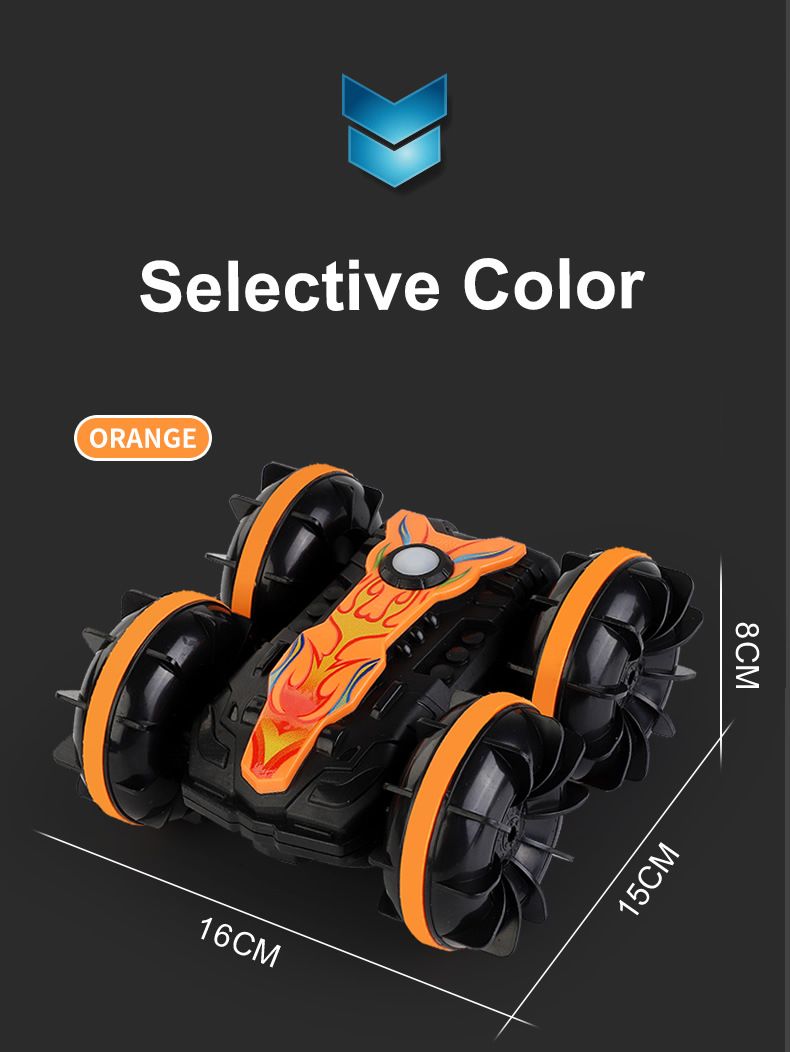 New double-sided rolling and rotating remote-controlled stunt amphibious beach toy_voghion.com