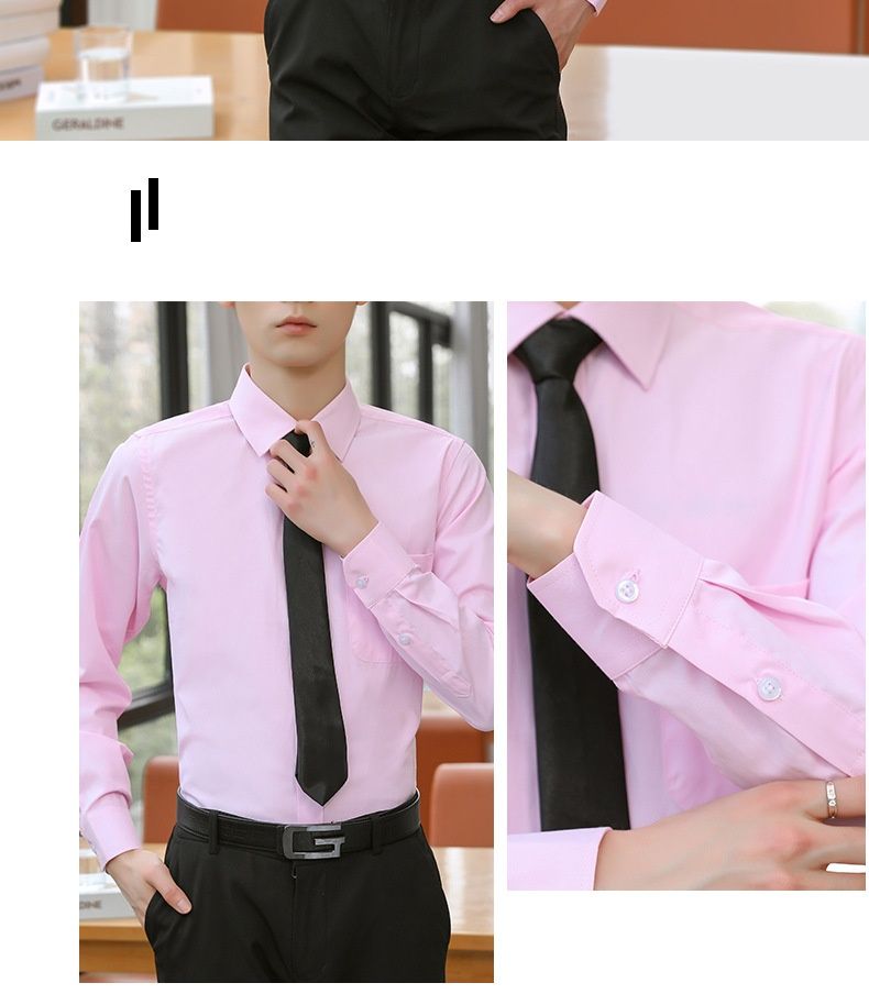 Chemise blanche à manches longues unie pour homme, collection printemps-automne haut de gamme Cove, vêtements de travail professionnels pour femmes et hommes._voghion.com