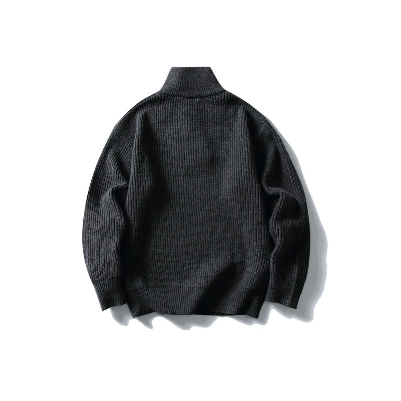 Maglione con collo alto e mezza zip 2025 per uomo, stile casual, base pullover, maglieria autunnale e invernale_voghion.com