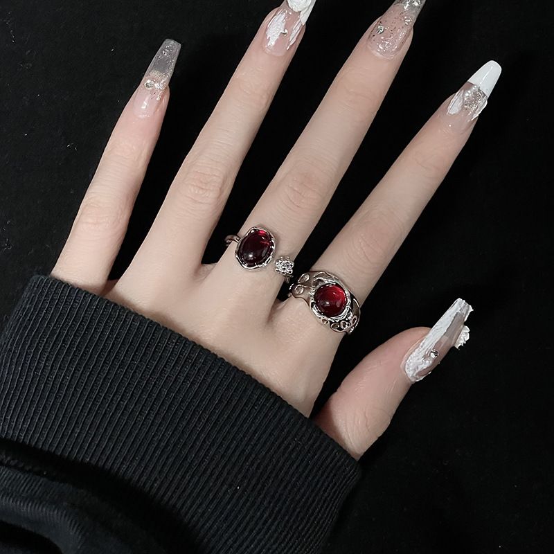 2025 Fashion Style New 2024, black punk nail, grape, rope, red bag, hollow, unisex, couple ring, men's and women's jewelry, gift_voghion.com