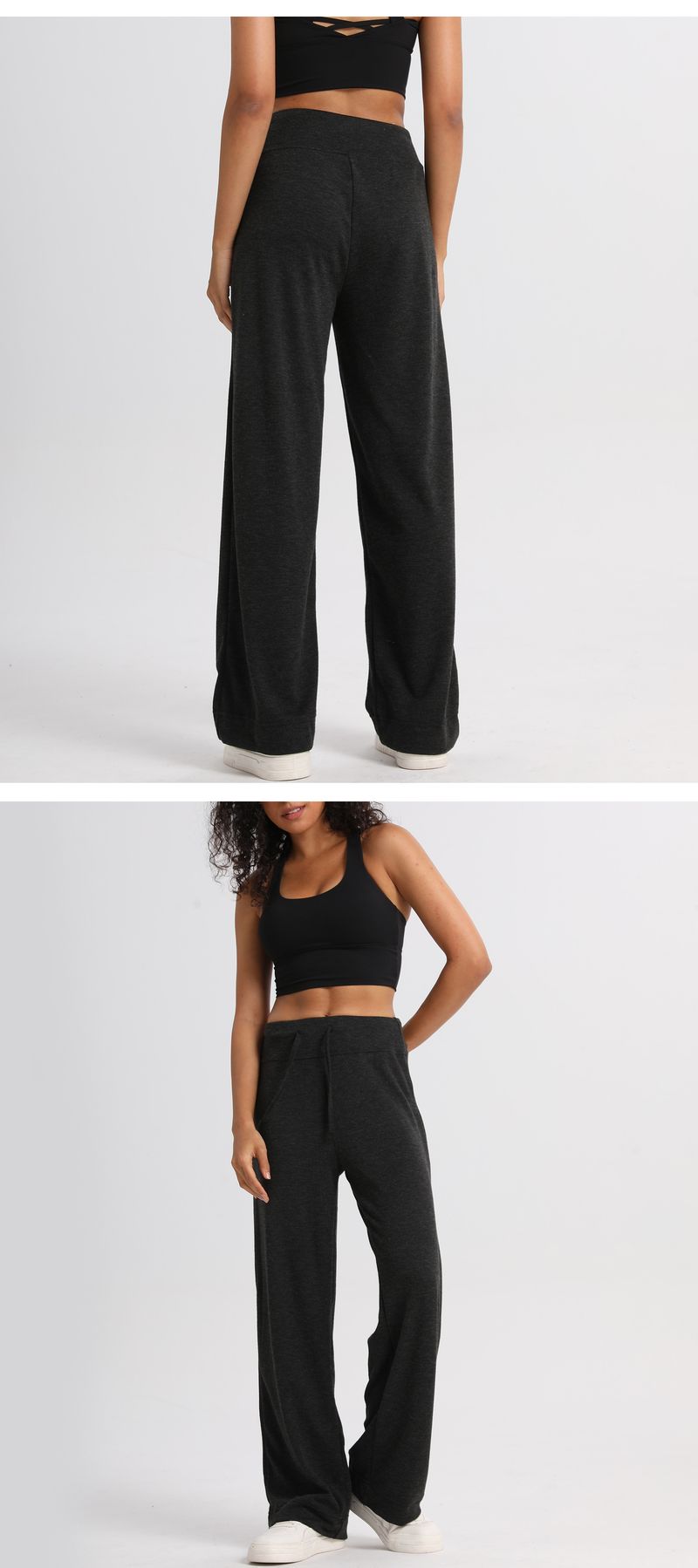 Lazy Relaxed Loose Fit Klebreis-Strick Lässige Pendler-Hose Vielseitige Schlankheitshose Gerade Weite Beinhose Sporthose_voghion.com