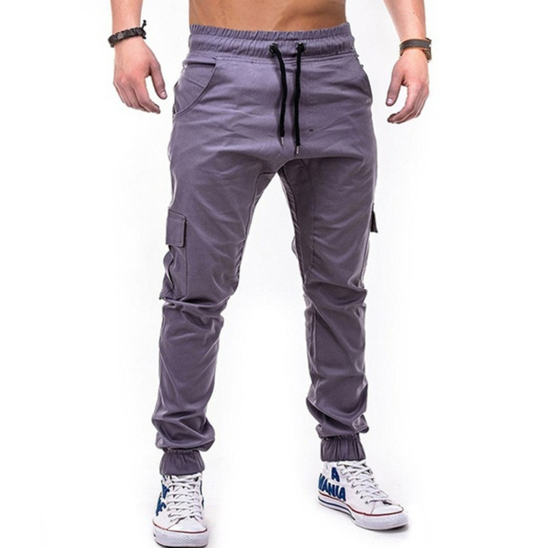 Pantaloni cargo pentru bărbați, cu mai multe buzunare, din material textil_voghion.com