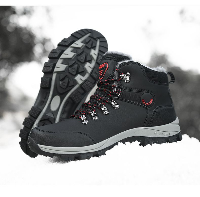 Botas de neve grossas e quentes de lã e tamanhos grandes para homens_voghion.com