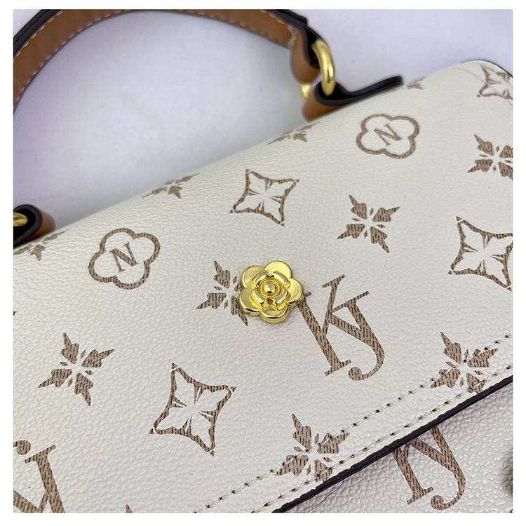 Borsa a mano da donna di fascia alta nel 2024, nuova borsa a tracolla a spalla singola retrò con stampa con stampa a colori a contrasto, popolare borsa quadrata piccola portatile_voghion.com