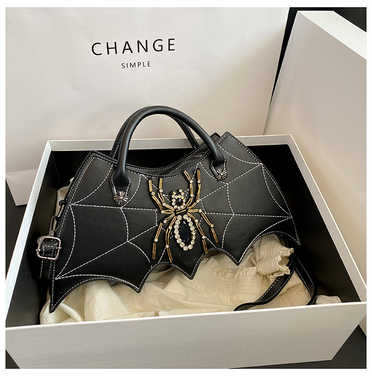 Women's Bags Handbag Fashion Creative Handmade Spider Bag Personality Embroidery Diamond Women's Bag PU Messenger Bag_voghion.com
