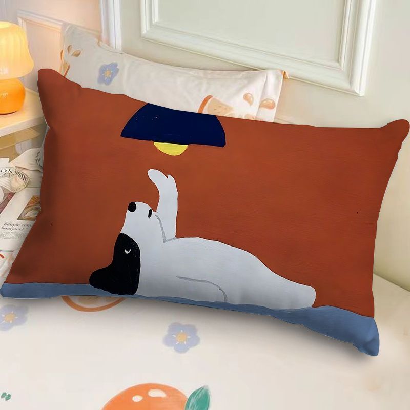 Coussin de canapé rectangulaire en forme d'animal abstrait, illustration de dessin animé, simple, pour voiture, dortoir, chevet_voghion.com
