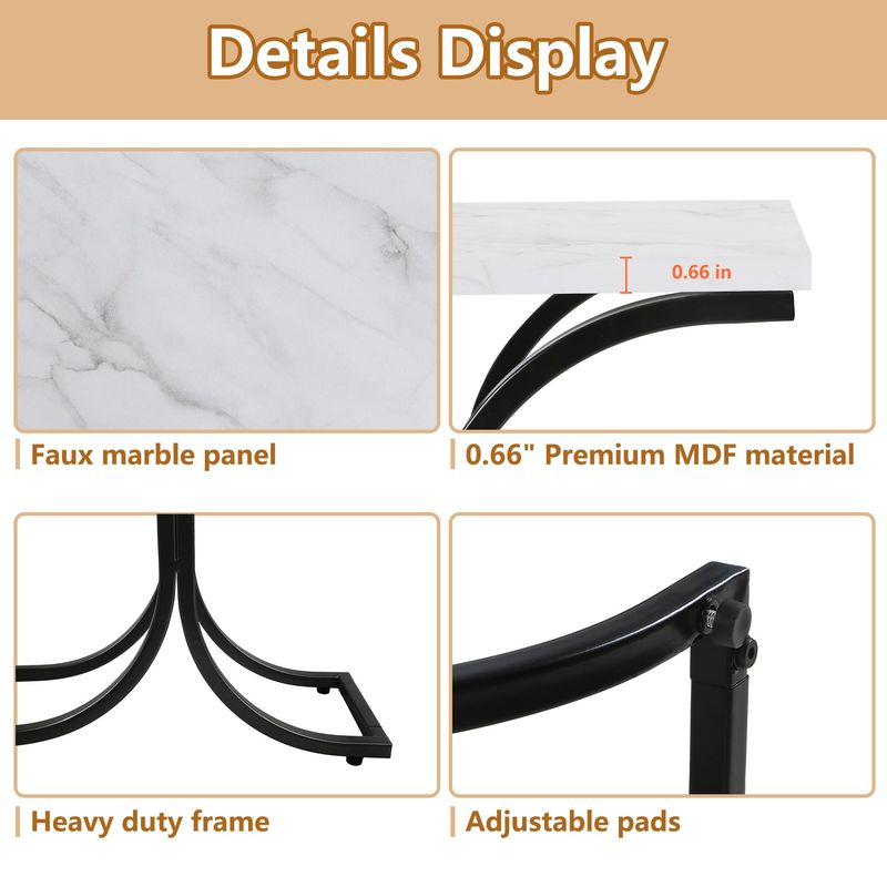 Console Table Narrow Sofa Table With Stable Metal Legs Entrance Table Home Decor Behind The Couch Table Modern Foyer Table For Living Room, Entryway, Hallway (Black)_voghion.com