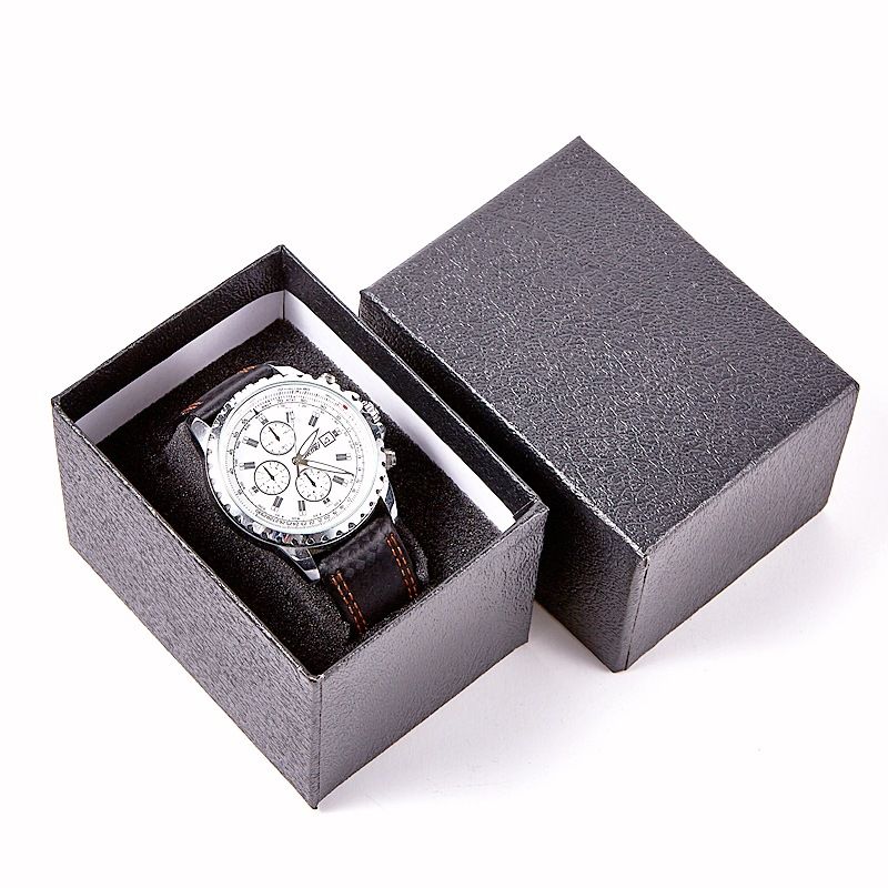 Pudełko na zegarek Skórzana poduszka Pudełko z wzorem liczi Pudełko na zegarek Kwadratowe pudełko na zegarek dla mężczyzn i kobiet_voghion.com