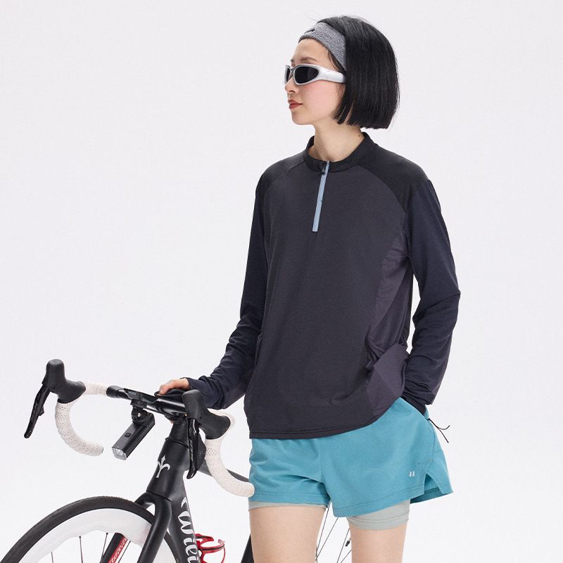 Rumeng Sun Protection Quick-Dry Cool Feeling Cycling Long Sleeve T-Shirt Unisex Versatile Outdoor Sports_voghion.com