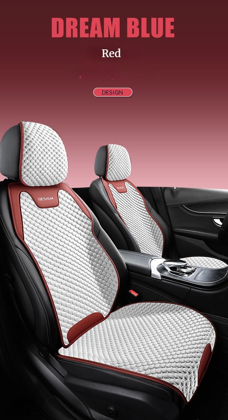 Belüftung des Kissens aus Eisseide, bequem, langlebig, für alle Jahreszeiten, universeller geteilter Einzelsitzbezug für das Auto_voghion.com