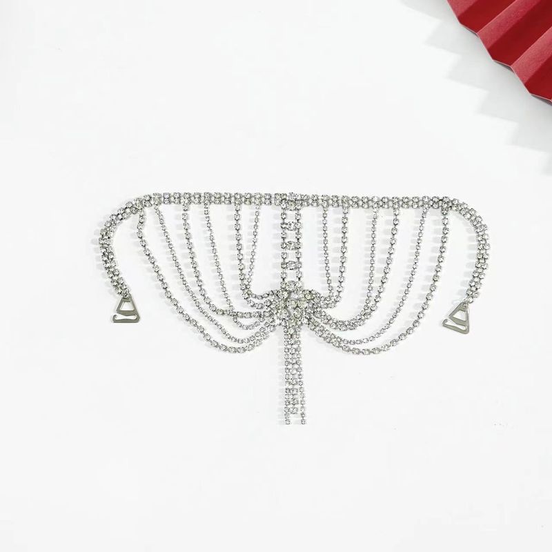 Lanț de umăr cu ciucuri și strasuri multistrat, vândut la modă, pentru femei, șal de corp cu cristale, pentru petrecere de nuntă_voghion.com