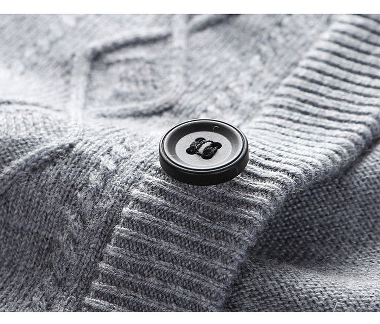Ärmellose Strickjacke aus Wollmischung für Herren, schmale Passform, einreihiger Strickpullover für legere Business-Kleidung (Hellgrau, Weinrot, Marineblau, Dunkelgrau)_voghion.com