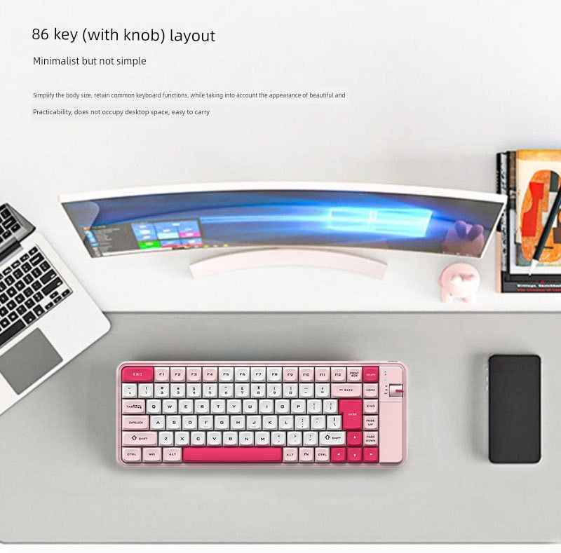 Qw06 Office Entertainment Dual Mode Color Key Mouse Wireless Bluetooth Neutral Keyboard For Girls Good-looking Suit_voghion.com