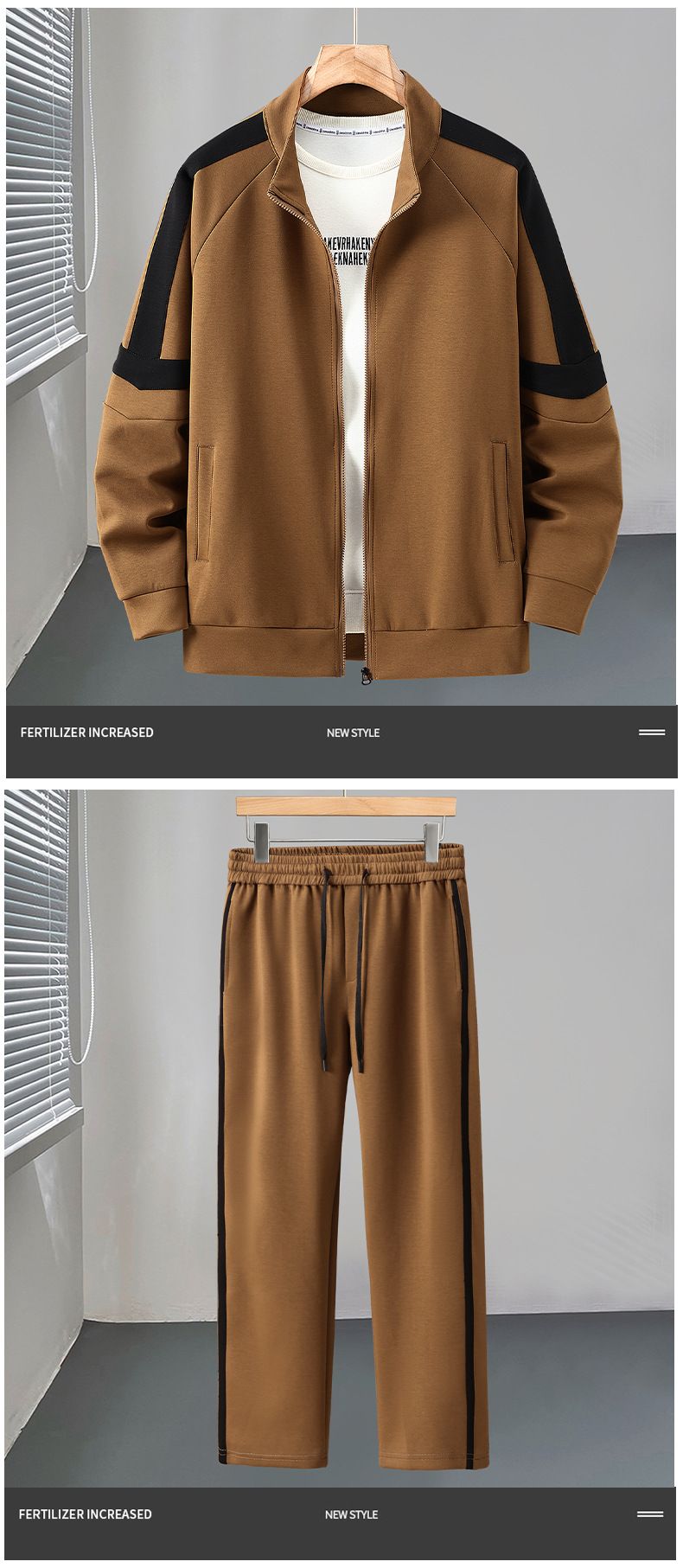 Men's Clothing Men's Color Block Hooded Sweatshirt & Jogger Set - Winter Casual Sportswear Outfit For Gym & Streetwear_voghion.com
