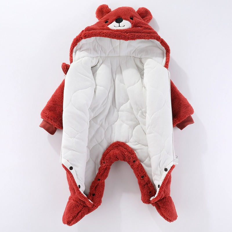Lasten vaatteet Vauvan onesie talvella vastasyntyneen lämpimät ryömintävaatteet vauvan pehmo ulkona_voghion.com