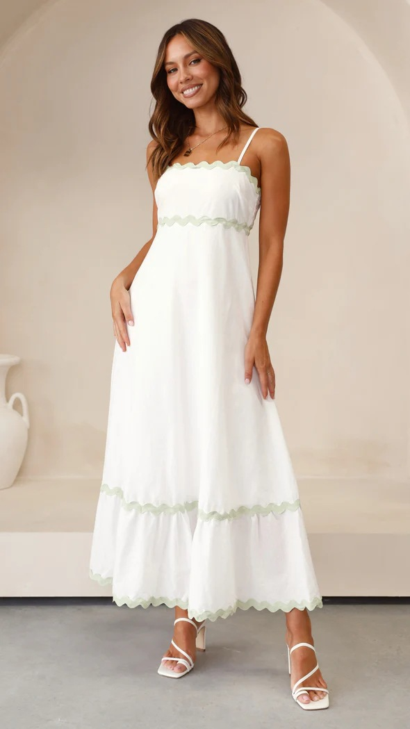 24 Summer New Solid Color Lace Spliced Elegant Sling Strap Bra Large Swing Dress-88106_voghion.com
