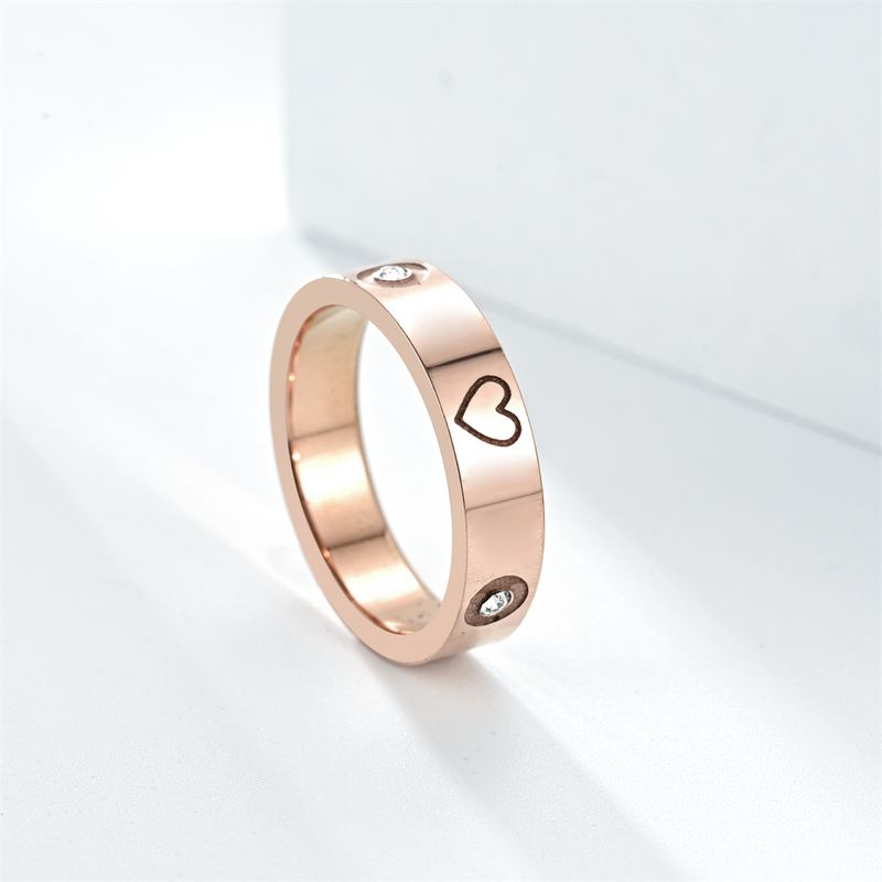 Women's Jewelry Fashion New Niche Personality Love Heart Diamond Couple Ring Pinky Ring_voghion.com