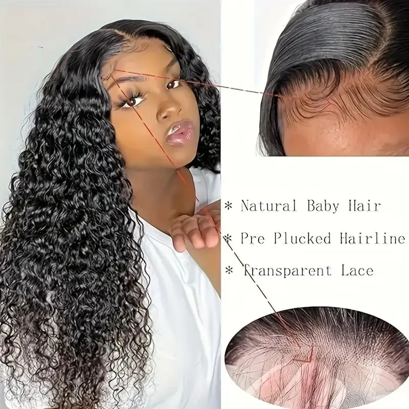 13x4 Lace Frontal Perücke Deep Wave Echthaar für Frauen gewellte Perücken_voghion.com