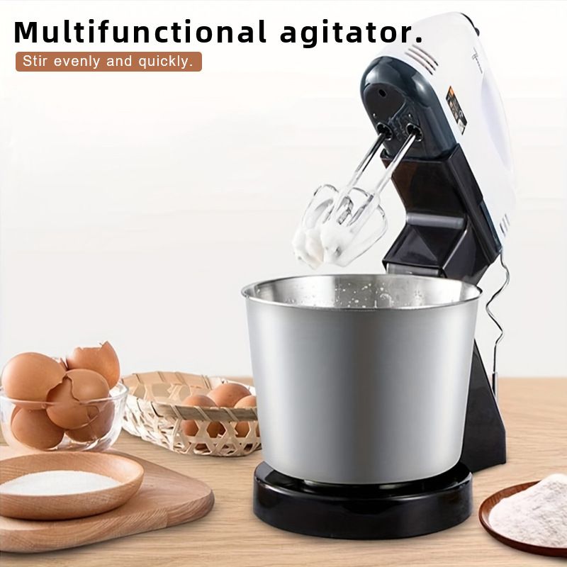 Elektrischer Handmixer, Mini-Schneebesen und Schneebesen für den Haushalt zum Backen von Kuchen und Teig, kompaktes Desktop-Design, leicht zu reinigen, EU-Standard_voghion.com