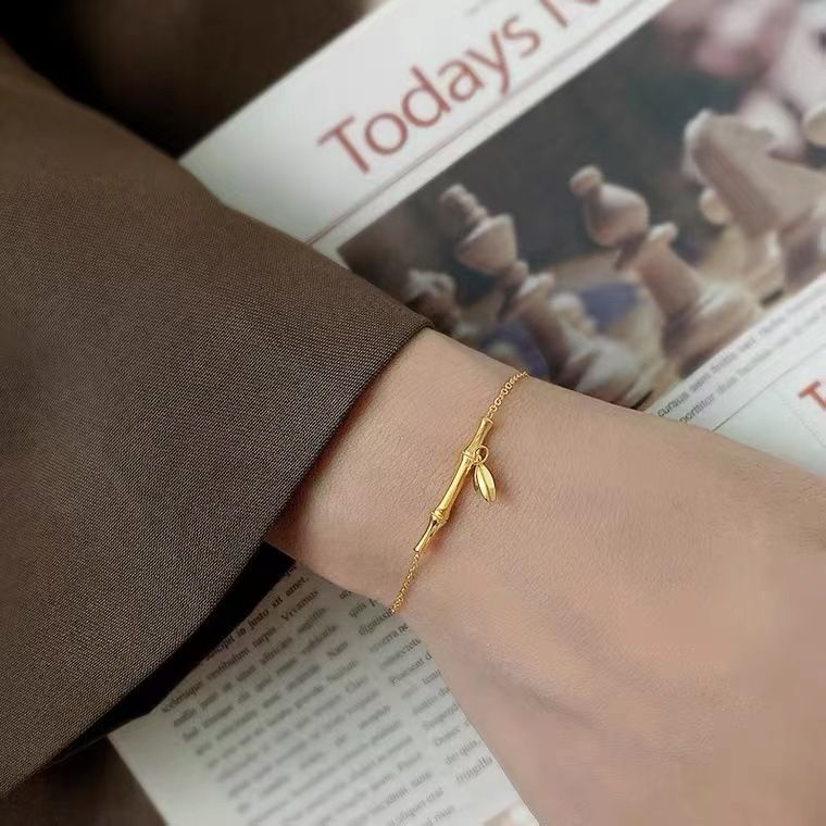 Rising Bamboo Bracelet Damen Instagram mit hoher Qualität, leichtem Luxus und kleinem Crowd-Design: 2022 Neuer Goldschmuck_voghion.com