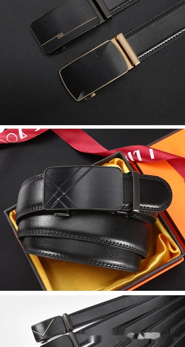 New Belt Alloy Genuine Leather Men's Belt Casual Men's Automatic Buckle Belt Business Soft Cowhide Pant Belt_voghion.com