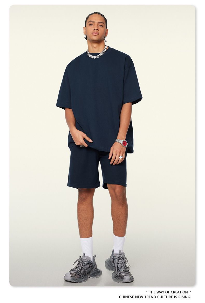 Herren 2024 Frühjahr und Sommer 280G Basic-Shorts, lockere Fünf-Punkt-Hosen der Jugendtrendmarke, Sommer-Herren-Shorts_voghion.com