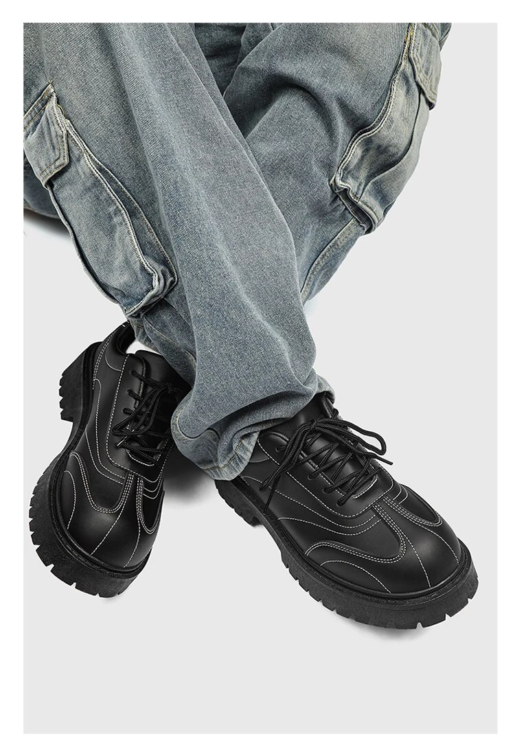 Scarpe casual da uomo stringate stile britannico con suola spessa Scarpe derby di alta qualità comode scarpe da esterno uomo 39-44_voghion.com