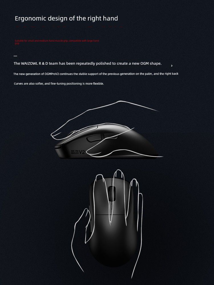 Waizowl Drei-Modus Leichte Ergonomische Kabellose_voghion.com