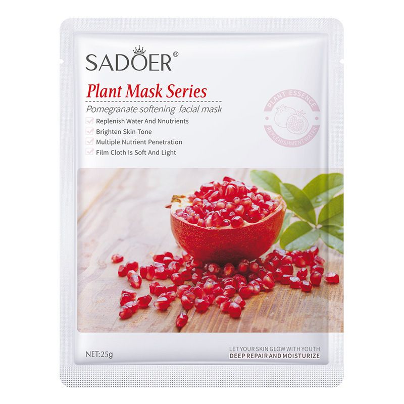 Confezione completa di maschere SADOER Plant Fruit Mask Sheet in inglese, streaming live di prodotti per la cura della pelle_voghion.com