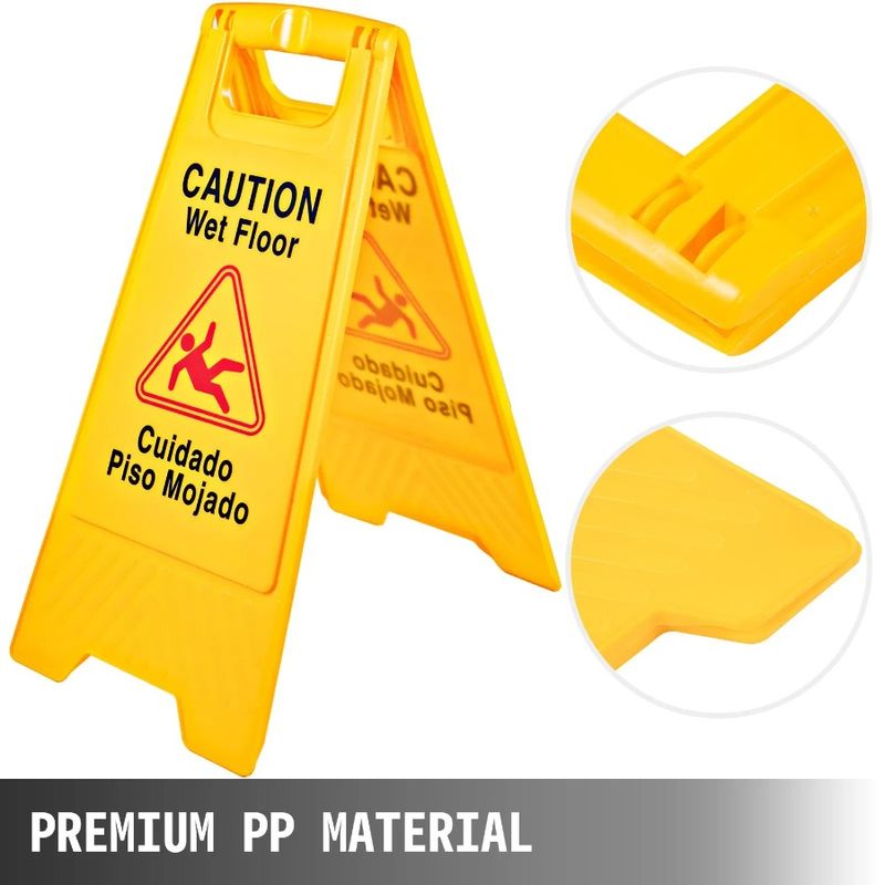 Caution Floor Cones I Wet 25Inch Floor Board Bilingual Pack Plastic Wet Wet Sign FoldOut For Sign Floor Yellow 12 Double Sided_voghion.com