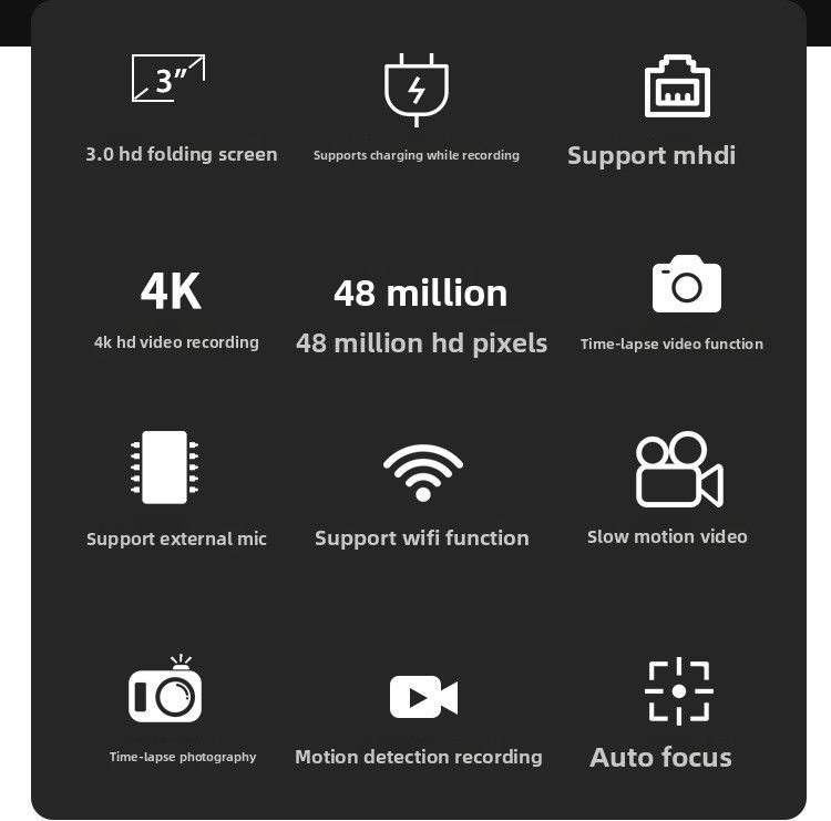 【Alta qualità】 R10 Nuova fotocamera digitale mirrorless entry-level 4K HD da 48,0 milioni di pixel per viaggi a casa con WIFI_voghion.com