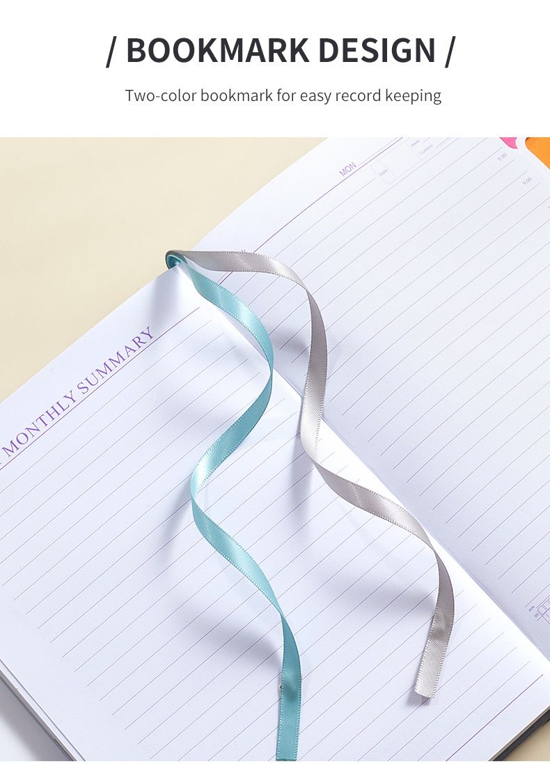 Undated Daily Planner Notebook With Elastic Band & Stickers – PU Leather Cover, 200 Sheets Of 80G High-Quality Paper_voghion.com
