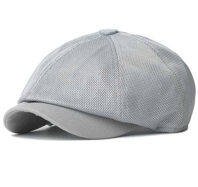 Cappellini da strillone in rete estiva di nuova moda Cappellini da berretto retrò casual traspiranti da esterno Cappello ottagonale Berretti piatti solidi di moda presenti_voghion.com
